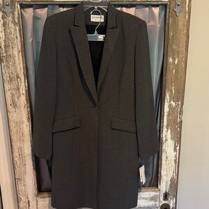 Ganni Charcoal Blazer Coat